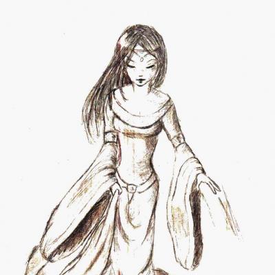 Princesse montant un escalier